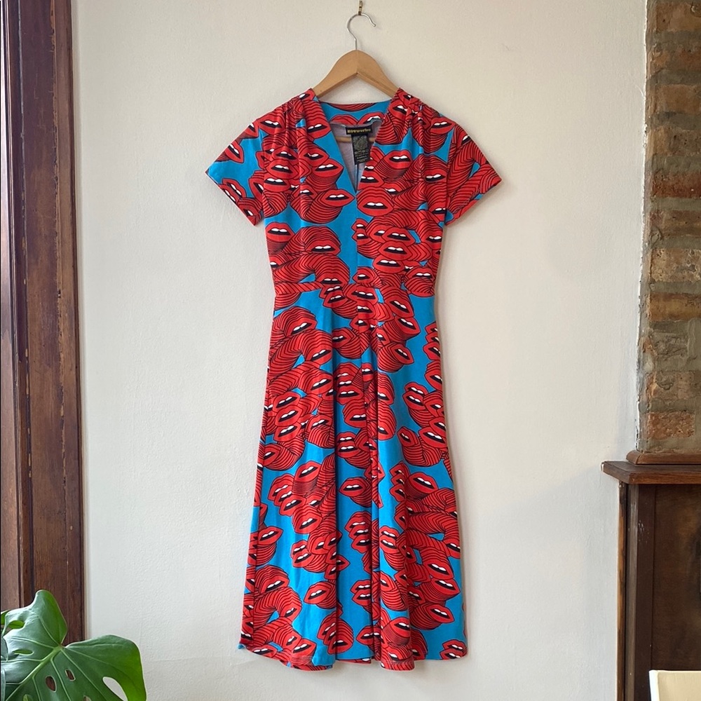 Nooworks Greta dress XS RARE Mouths pattern, never worn